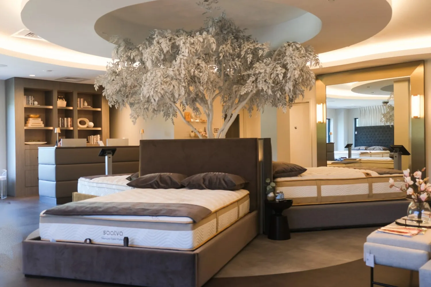 Peaceful bedroom featuring a Zenhaven® natural latex mattress designed for a calm sleep environment
